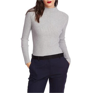 Court & Rowe Ribbed Knit Sweater Blouse Mock Neck